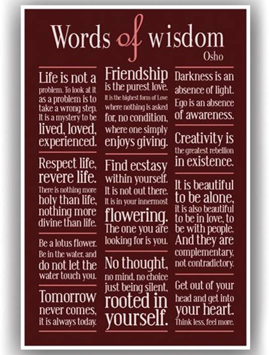 Poster Osho Quotes Motivational Inspirational Wall Poster