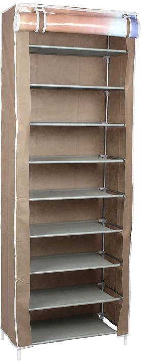 Online World 9 Tiers Shoe Rack With Dust Proof Cover Closet Shoe