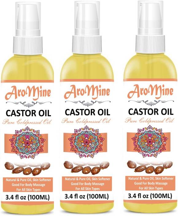 Aromine Cold Pressed Castor Oil For Hair Growth Dry Skin Face