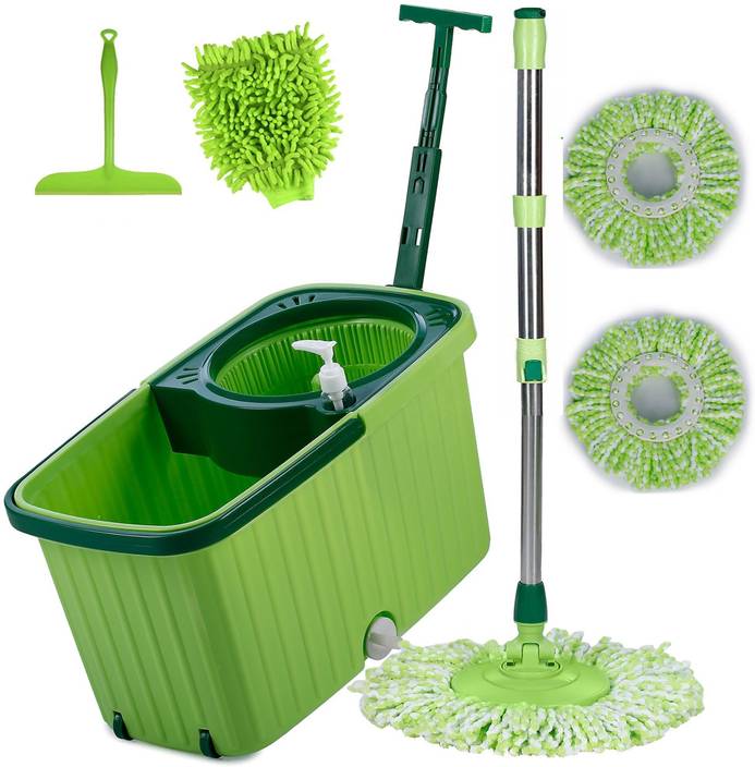 Smile Mom Magic Spin Mop With Bucket Set Offer With Easy Wheels