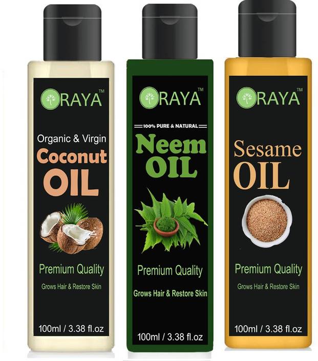 Oraya 100 Organic Virgin Coconut Oil And Neem Oil Sesame Oil