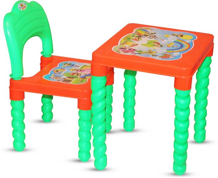 Akshat Detachable Green Red Table Chair Set For Kids