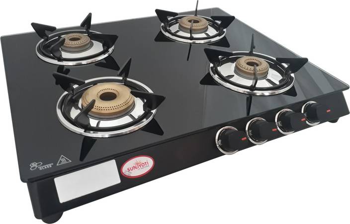 Sunjyoti Side Knob Sleek Model Glass Manual Gas Stove Price In