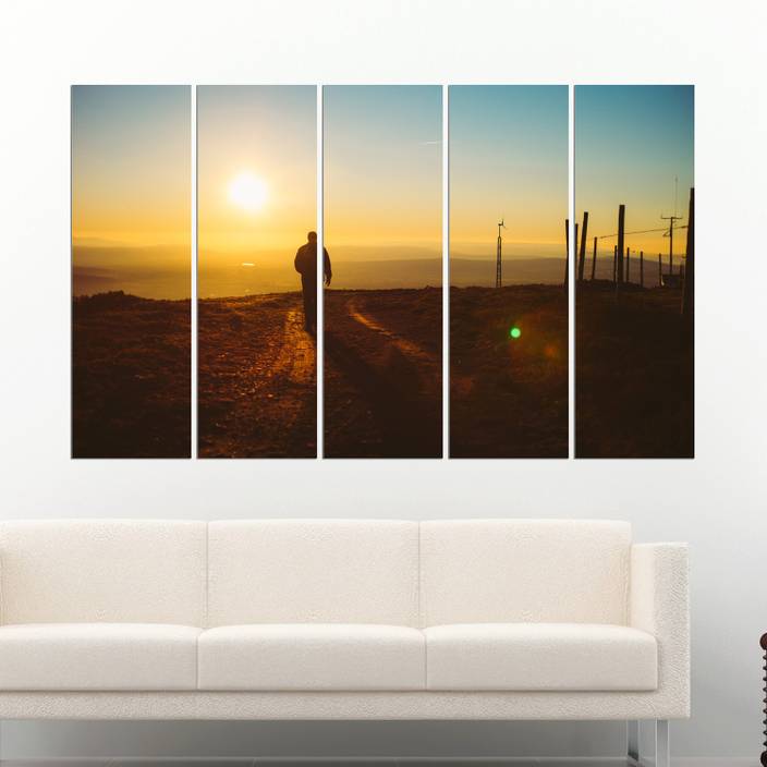 Coloriffy Multiple Frames Beautiful Sunset Wall Painting For