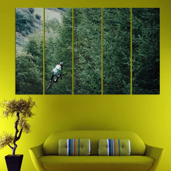 Coloriffy Multiple Frames Beautiful Cycle Leap Wall Painting
