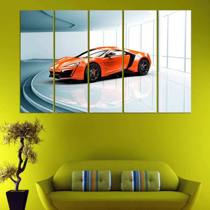 Coloriffy Multiple Frames Beautiful Car Wall Painting For Living