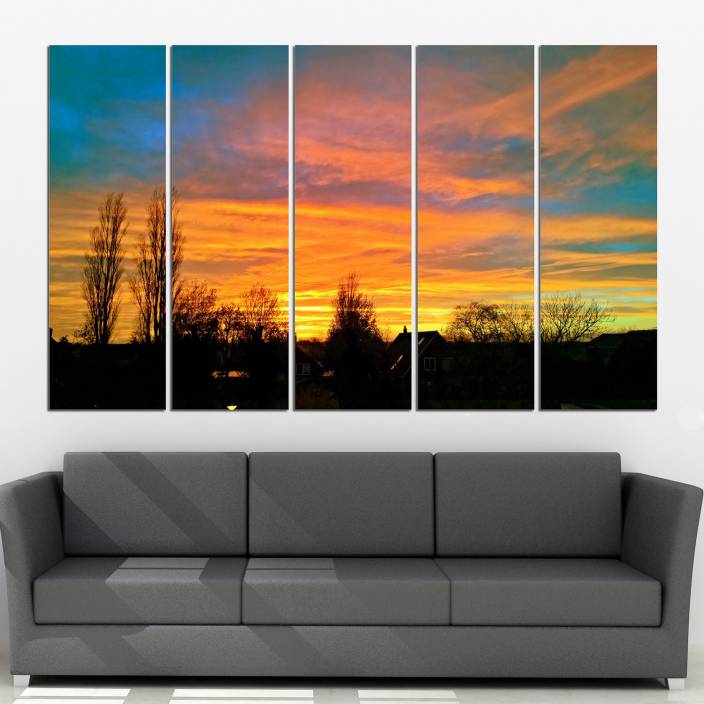 Coloriffy Multiple Frames Beautiful Sunset Wall Painting For