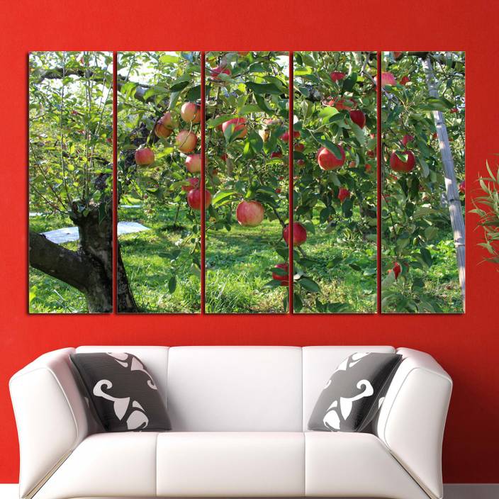 Coloriffy Multiple Frames Beautiful Apple Tree Wall Painting