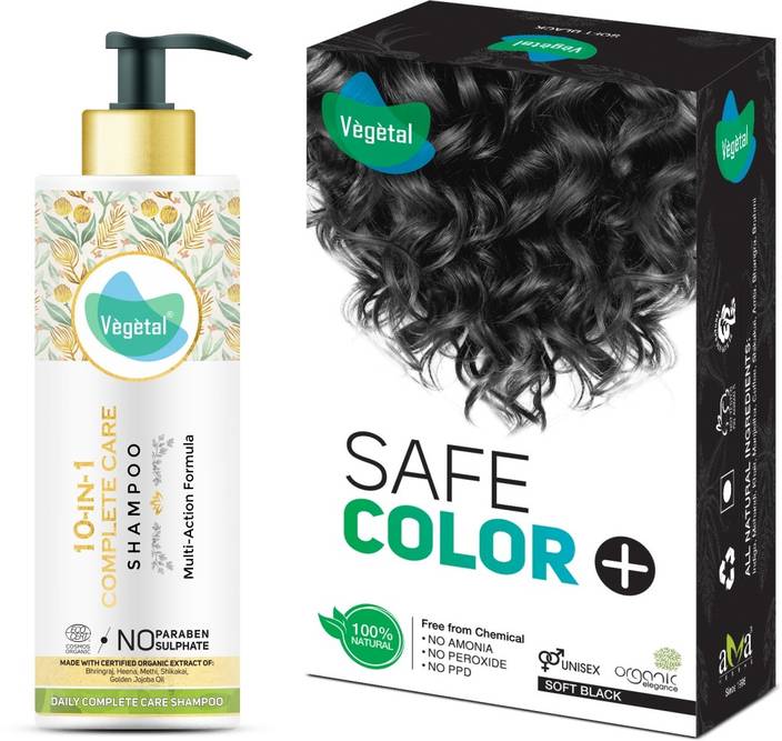 Vegetal Natural Hair Color Soft Black 100g 10 In One Daily