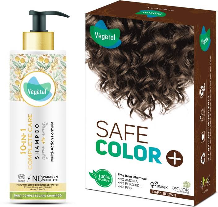 Vegetal Natural Hair Color Dark Brown 100g 10 In One Daily