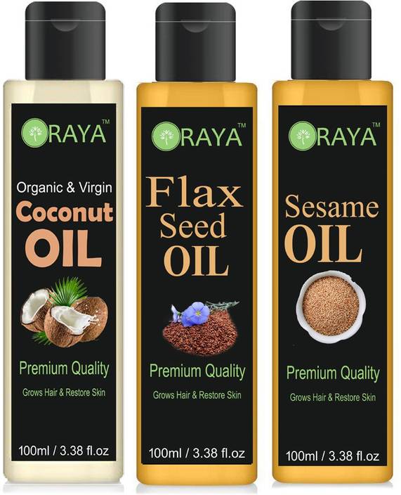 Oraya 100 Pure Natural Virgin Coconut Oil And Flaxseed Oil