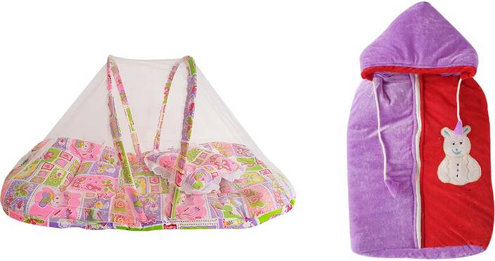 Fabzone Combo Of 2 Cat Printed With Pillow Lace Cotton Net