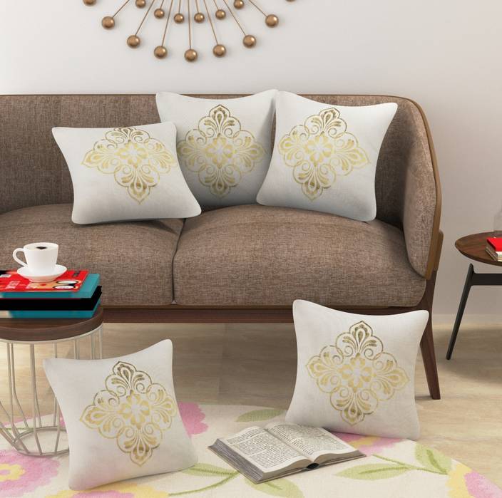 Beautiful Homes Printed Cushions Cover Beautiful Homes Printed Cushions Cover Pack Of 5 16 Cm Gold