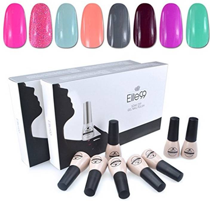 Elite 99 Soak Off Uv Led Gel Nail Polish 8 Colors Lacquer Manicure