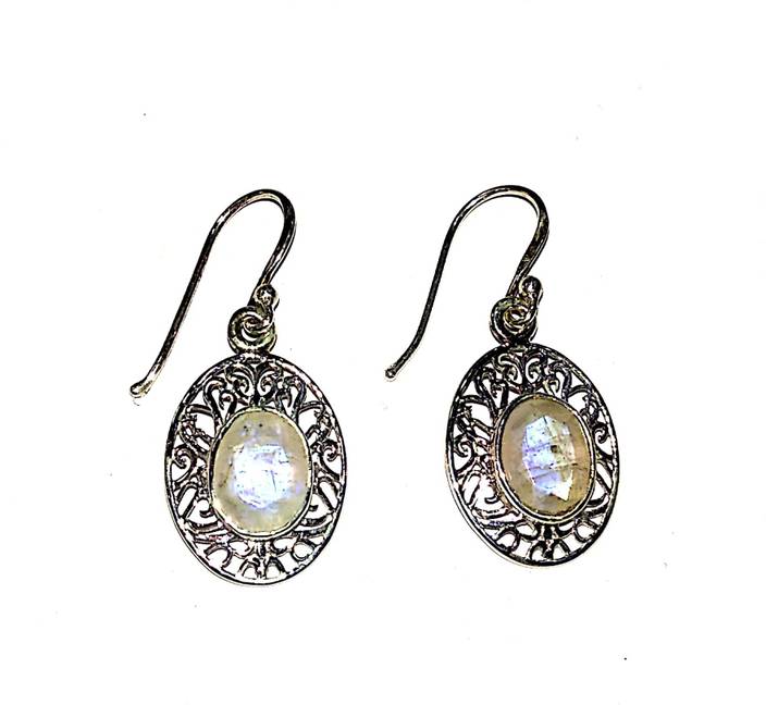 Flipkart Plato Jewels Pure Silver Earrings Studded With Plato Jewels Pure Silver Earrings Studded With Moonstone Gemstone For S Women Daily Party Casual Wedding