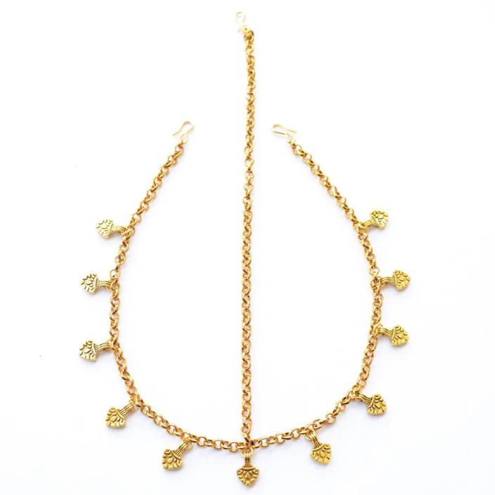 Pretty Ponytails Antique Gold Matha Patti Maang Tikka Wedding