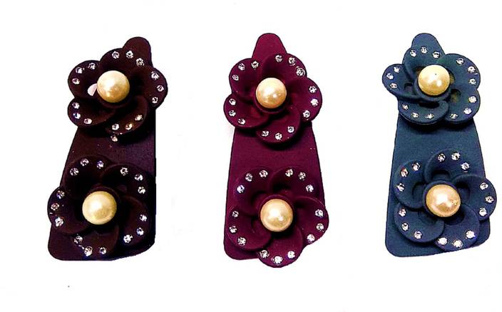 Proplady Party Combo Set Of 3 Stylish Rhinestones Pearls Stud