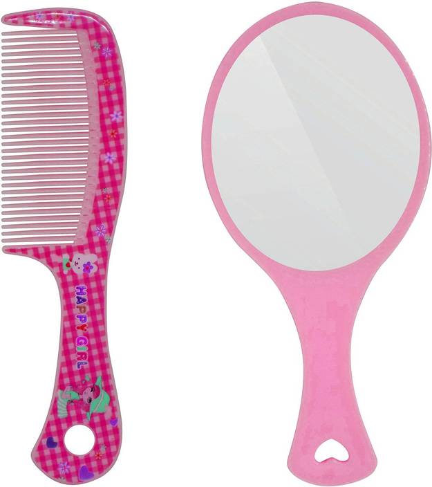 Aasa Girls Use Hair Styling Comb With Hand Mirror For Home And
