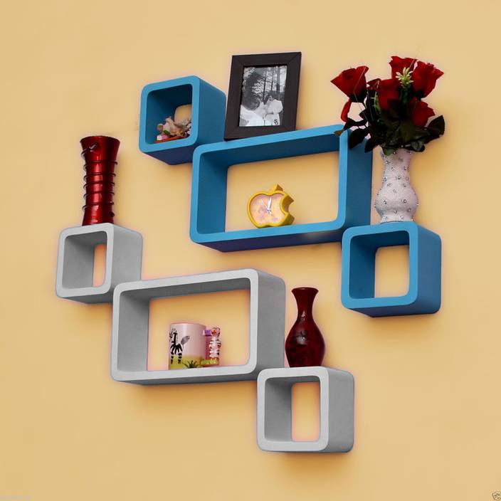 Shopybucket Decorative Rack Shelf Wooden Wall Shelf Number Of