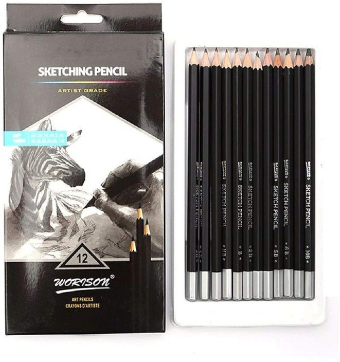 Apsara 10 B Graded Drawing Artist Pencils With Eraser Sketching