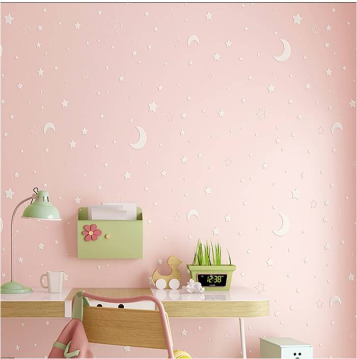 Store2508 Large Glow Effect Night Sky Design Star And Moon