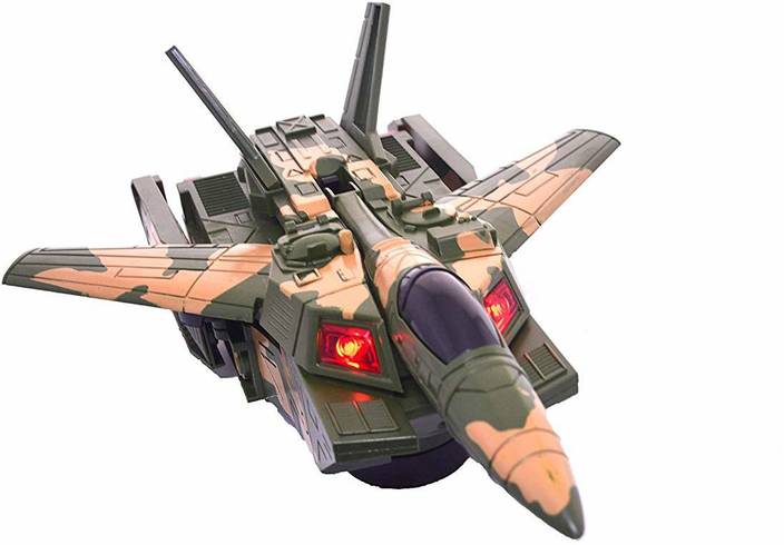 Shrih 2 In 1 Army Fighter Plane Cum Tank Toy With Sound And Light