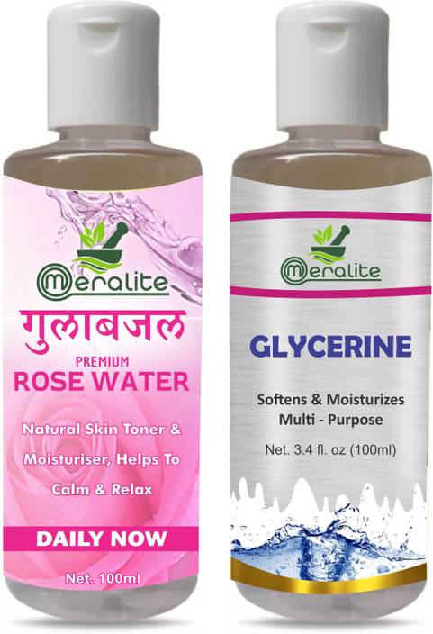 Meralite Glycerin And Rose Water For Beauty And Skin Care 100ml