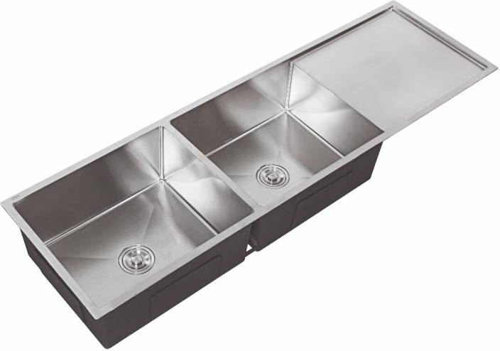 Jns Jns Reputed Double Bowl With Drainboard Kitchen Sink