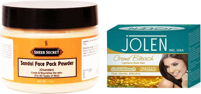 Sheer Secret Sandal Face Pack Powder 150gm And Jolen Gold Bleach