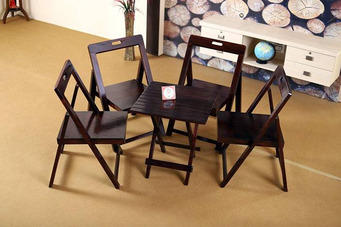 Allie Wood Sheesham Square Folding Patio Dining Table
