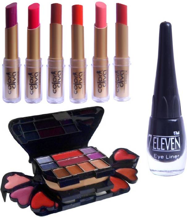 Color Diva 6pcs Lipstick 3746 Makeup Kit 7eleven Eyeliner Price In
