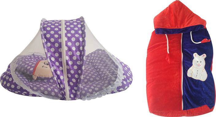 Fabzone Combo Of 2 Polka Dot Baby Bedding Set Velvet Sleeping