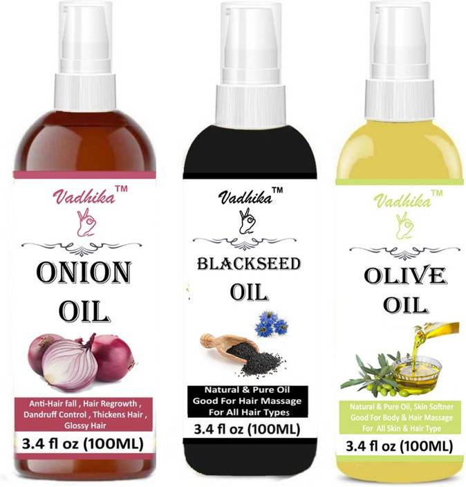 Vadhika 100 Pure Olive Oil And Blackseed Kalonji Onion Oil