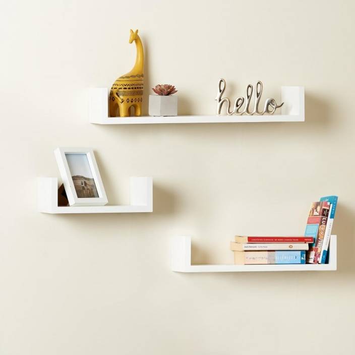 Reshuz Mdf U Shape Wall Shelves For Living Room