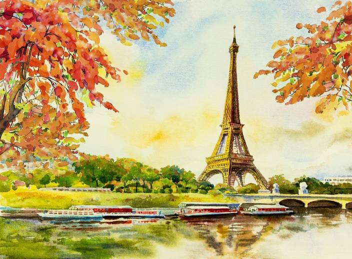 New Anjani Art Gallery Beauty Of Effiel Tower Painted