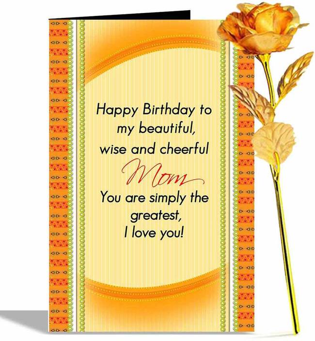 Alwaysgift Happy Birthday Mother Greeting Card Golden Rose