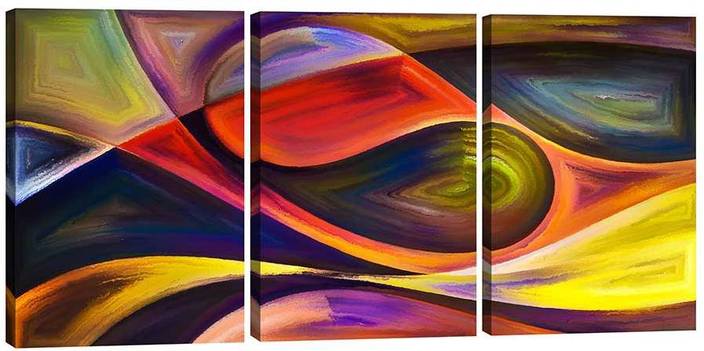 Art Amori Colorful Modern Art 3 Piece Canvas Painting