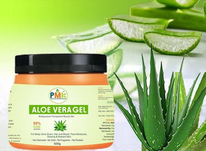 Pmk Pure Natural Aloe Vera Gel Transparent 500 Gram Multipurpose