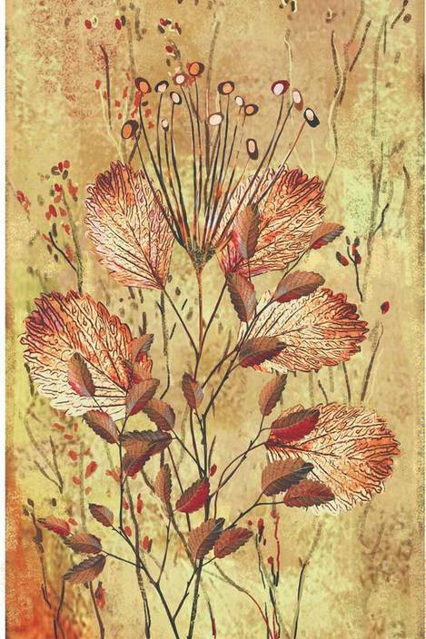 New Anjani Art Gallery Floral Red Painting Digital Reprint