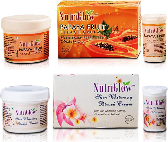 Nutriglow Bleach Combo Pack Of 2 Papaya Fruit Skin Whiting Bleach