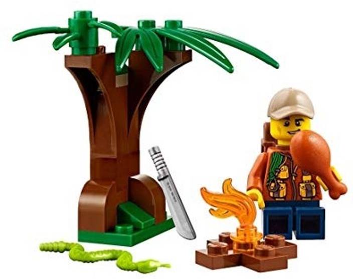 Lego Jungle Explorer Outback Minifigure W Tree Fire Pit Snake