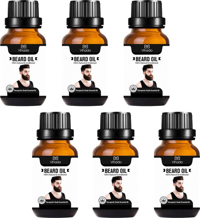 Vihado Best Beard Growth Oil For Men 10 Ml Pack Of 6 Hair Oil