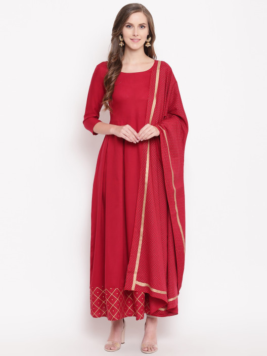 Women Kurta and Dupatta Set Rayon