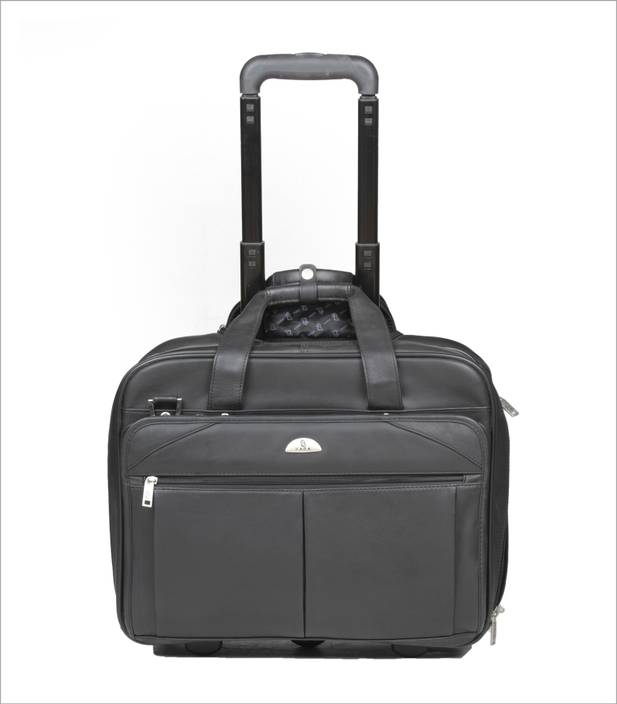 Kara 17 inch Expandable Trolley Laptop Strolley Bag Black Price in