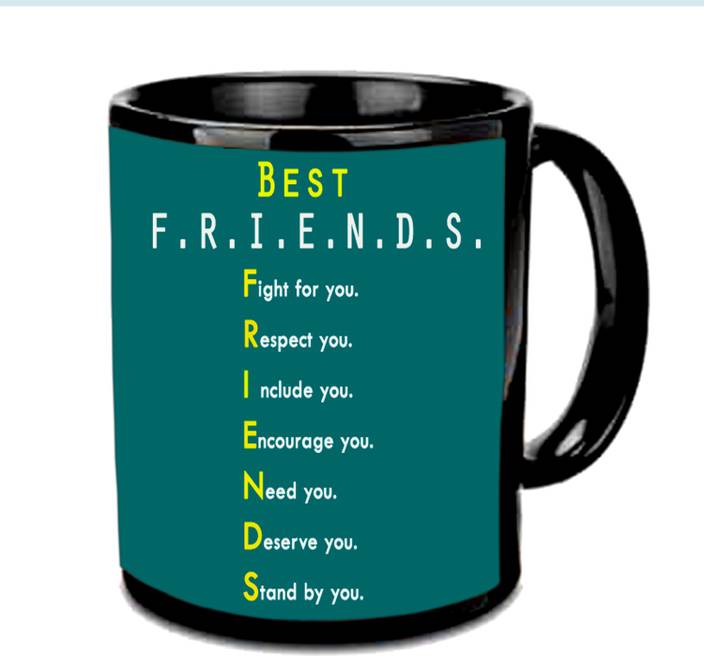 Jiya Creation1 Friends Full Form Black Ceramic Mug Price In India Buy