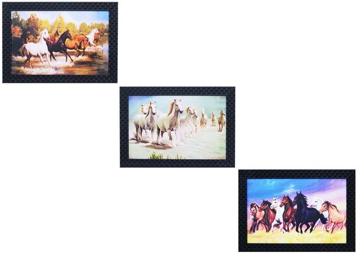 Craft Junction Set Of 3 Lucky Running Horses Art Print