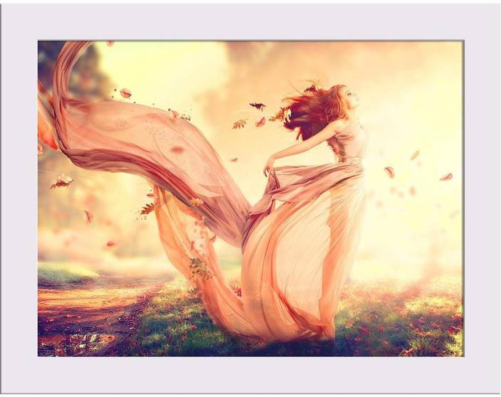Artzfolio Autumn Fantasy Girl Framed Art Print Digital