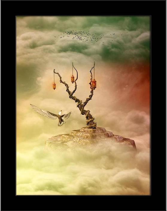 Artzfolio Fantasy Landscape In Sky With Eagle And Birds