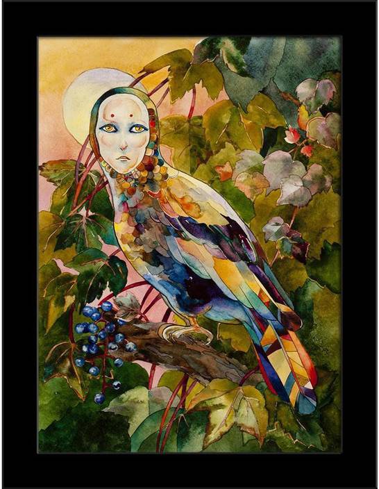 Artzfolio Mythical Bird With Female Face Framed Art Print
