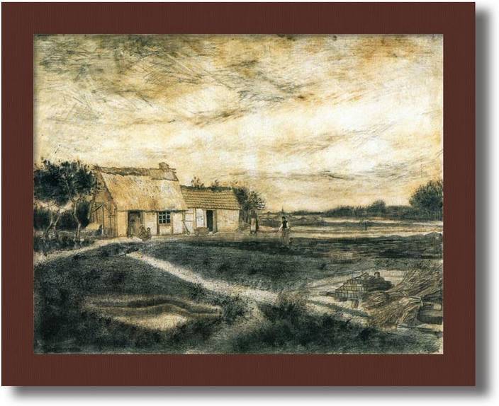 Postermart Barn With Moss Covered Roof Digital Reprint 9 Inch X 11